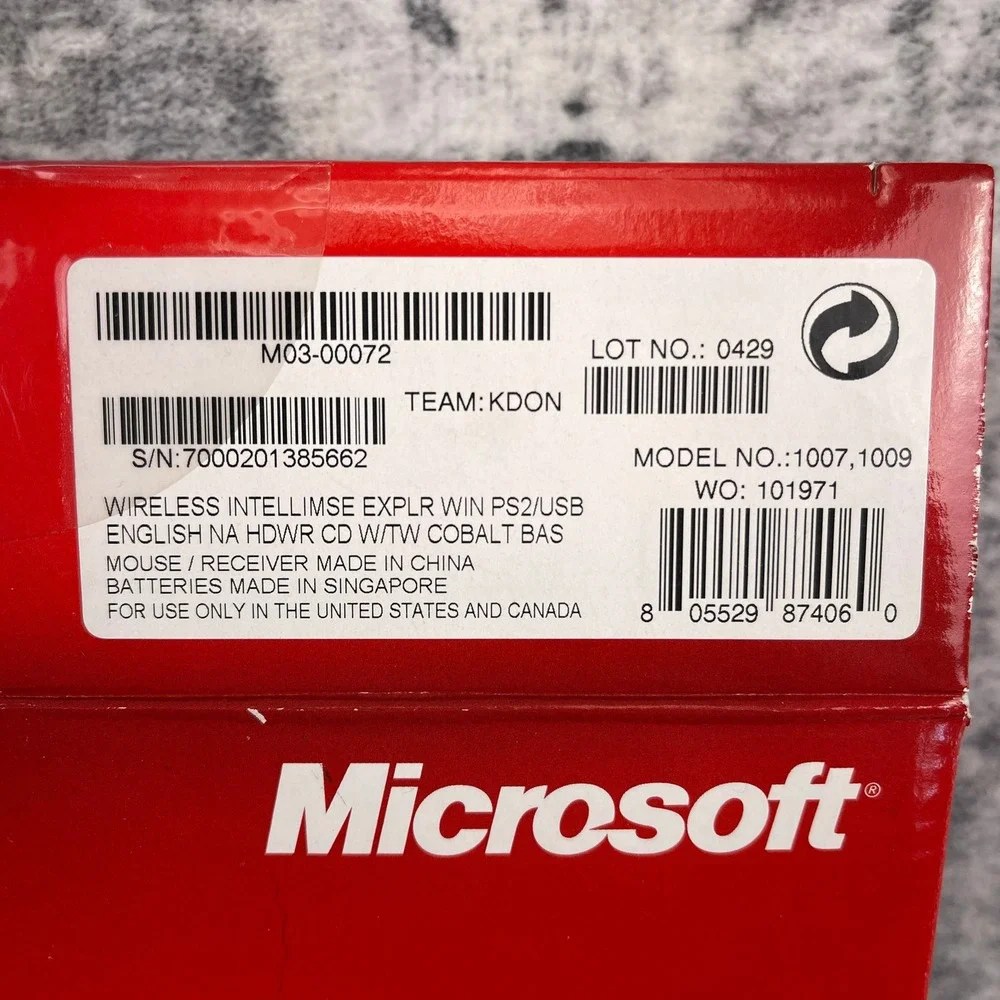 Vtg Microsoft Wireless IntelliMouse Explorer 2.0 Blue Y2K CIB Tested